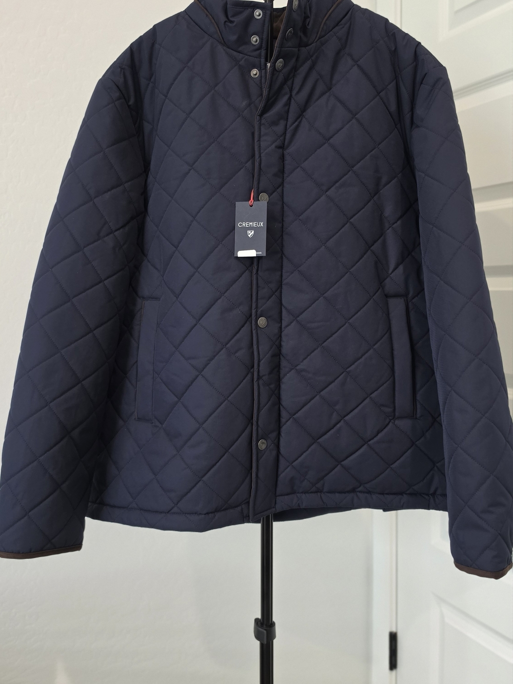 Daniel Cremieux Navy Blue Diamond Quilted Jacket Coat Men’s Size XL NWT